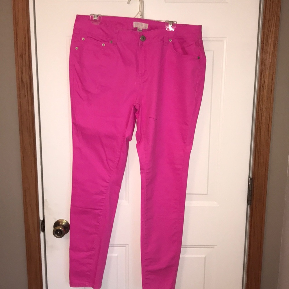 Hot pink pants
